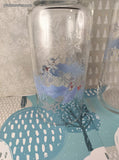 Vintage Pfaltzgraff Winter Frost Snowy Glass Tumblers 5.75" Set/2, Like New