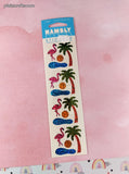 Vintage Hambly Stickers, Prismatic SHINY Flamingos Palm Trees, 1 Sheet New & Sealed
