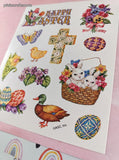 Vintage AGC American Greetings Happy Easter SHINY Full Sticker Sheet, Unused