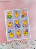 Vintage Gibson Gifts Easter Chicks Eggs Spring Full Sticker Sheet, Unused