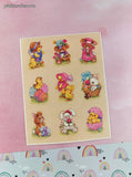 Vintage Easter Ducks Bunnies Chicks Spring Full Sticker Sheet, Unused