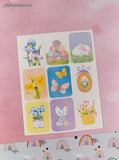 Vintage Spring Flowers Easter Eggs Full Sticker Sheet, Unused