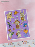 Vintage 1996 Hallmark Easter Bunnies Chicks Eggs Full Sticker Sheet, Unused