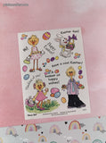 Vintage Suzy's Zoo Various Characters Easter Fun #90121 Full Sticker Sheet