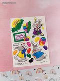Vintage Suzy's Zoo Various Characters Happy Easter #9637 Full Sticker Sheet