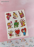 Vintage 1980's 90's Valentine's Day Friends Full Sticker Sheet, Unused
