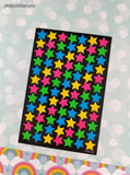 AGC American Greetings Colorful Stars Full Sticker Sheet, Clean & Unused