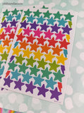 AGC American Greetings Colorful Stars Full Sticker Sheet Set/3, Clean & Unused