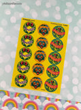 RARE Vintage Trend Frolicking Frogs #T-6408 Pineapple Scratch 'n Sniff Full Sticker Sheet, Unused