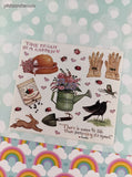 Vintage Susan Branch Time Began in a Garden Full Sticker Sheet, Unused