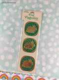 Vintage 1983 Fancy Embossed Foil Fantasies Stickers, SHINY Bunny Rabbits, 1 Sheet New & Sealed