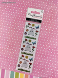 Mrs. Grossman's Limited Edition Flower Bunny SHINY Full Sticker Sheet Set/2, NEW & Sealed