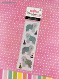 Mrs. Grossman's Limited Edition Sheepdog and Hats SHINY Full Sticker Sheet Set/2, NEW & Sealed