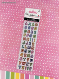 Mrs. Grossman's Limited Edition Outline Alphabet SHINY Full Sticker Sheet Set/2, NEW & Sealed