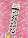 Mrs. Grossman's Limited Edition Large Musical Notes SHINY Full Sticker Sheet Set/2, NEW & Sealed