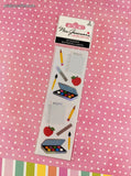 Mrs. Grossman's Limited Edition School Supplies SHINY Full Sticker Sheet Set/2, NEW & Sealed