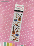 Mrs. Grossman's Limited Edition Musical Instruments SHINY Full Sticker Sheet Set/2, NEW & Sealed