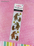 Mrs. Grossman's Limited Edition Honey Bears SHINY Full Sticker Sheet Set/2, NEW & Sealed