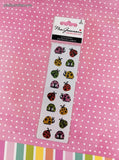 Mrs. Grossman's Limited Edition Sparkly Chubby Ladybugs SHINY Full Sticker Sheet Set/2, NEW & Sealed