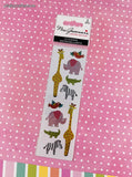 Mrs. Grossman's Limited Edition Chubby Zoo Animals SHINY Full Sticker Sheet Set/2, NEW & Sealed