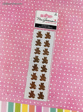 Mrs. Grossman's Limited Edition Small Waving Bears SHINY Full Sticker Sheet Set/2, NEW & Sealed