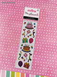 Mrs. Grossman's Limited Edition Cakes and Confetti SHINY Full Sticker Sheet Set/2, NEW & Sealed