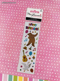 Mrs. Grossman's Limited Edition Birthday Bear SHINY Full Sticker Sheet Set/2, NEW & Sealed