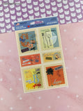 Mrs. Grossman's Collage Collection Cardstock Stickers Celebrate SHINY Embossed Full Sticker Sheet, NEW