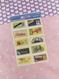 Mrs. Grossman's Collage Collection Cardstock Stickers Friendship Love SHINY Embossed Full Sticker Sheet, NEW