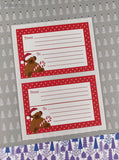 Vintage 2003 Mrs. Grossman's Christmas Gift Labels Candy Cane Teddies Full Sticker Sheet, NEW