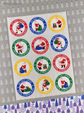 Vintage 2003 Mrs. Grossman's Christmas Gift Labels Do Not Open Until... Full Sticker Sheet, NEW