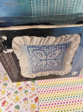Vintage Valiant Crafts YKI Blue Butterfly Chicken Scratch Pillow Kit NEW