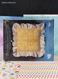 Vintage Valiant Crafts YKI Yellow Floral Chicken Scratch Pillow Kit NEW