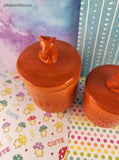 Threshold Orange Fox Wildlife Stoneware Jars Canisters w/Lids Set/2