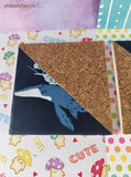 Nautical Themed Ship + Whale Set/2 Tile & Cork Coasters Square