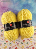 Studio Samples by Nicole Yellow 100% Polyester Fuzzy Soft Yarn Set/2 Skeins NEW