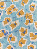 Vintage Cute Lil' Kitty w/ Blue Bow Fabric Remnant, 33" x 41", Nice / Clean