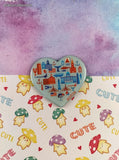 Boston Massachusettes Blue Red Heart Shaped Magnet, Nice & Clean, Like New