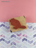 Vintage 1995 PSX F-1554 Silly Beaver Wooden Block/Rubber Stamp