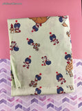 Vintage Circus Fun Clowns Giraffes Fabric Remnant, 1 yd x 45" W
