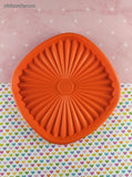 Vintage Tupperware Servalier Replacement Lid 6.5" Square Orange #841, Nice & Clean