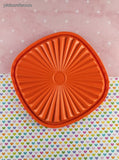 Vintage Tupperware Servalier Replacement Lid 6.5" Square Orange #841, Nice & Clean