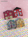 Vintage World Trend Miniature Town Buildings Ceramic Magnet Set/4