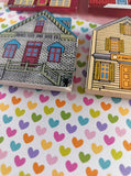 Vintage World Trend Miniature Town Buildings Ceramic Magnet Set/4