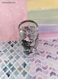 Vintage Jungle Animals Gray Tone Tall Glass Tumbler, Like New