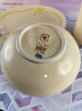 Vintage 1984 Ebeling & Reuss Yellow White Embossed Ducks Setting For One Plate, Bowl, Mug, Like New