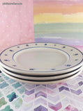 RARE Vintage IKEA 15914 Italy Blue Flowers Set/3 Dinner Plates 10.25"