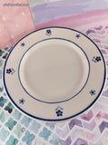 RARE Vintage IKEA 15914 Italy Blue Flowers Set/3 Salad/Bread Plates 7.75", Like New