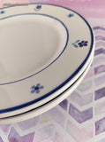 RARE Vintage IKEA 15914 Italy Blue Flowers Set/3 Salad/Bread Plates 7.75", Like New