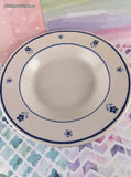 RARE Vintage IKEA 15914 Italy Blue Flowers Set/3 Shallow Soup Bowls 8.75", Like New